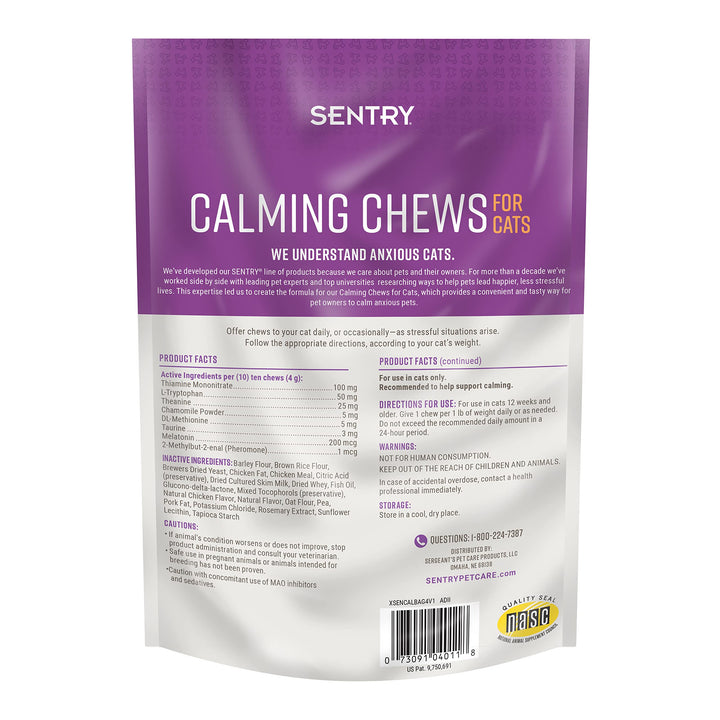 Sentry Calming Chews for Cats, Pheromone Stress Aid, 4oz