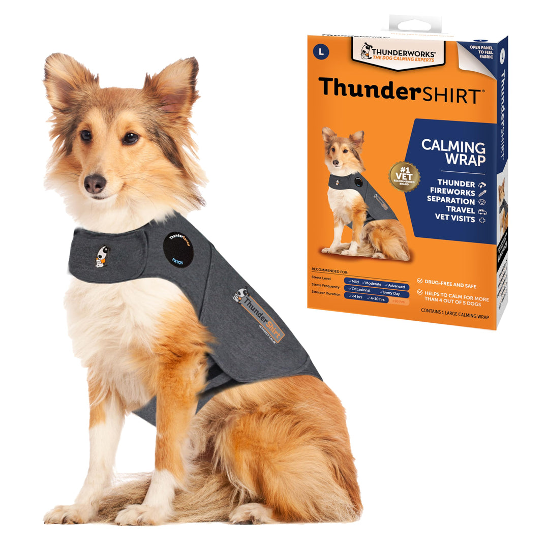 ThunderShirt for Dogs Calming Anxiety Vest, Large, Heather Gray