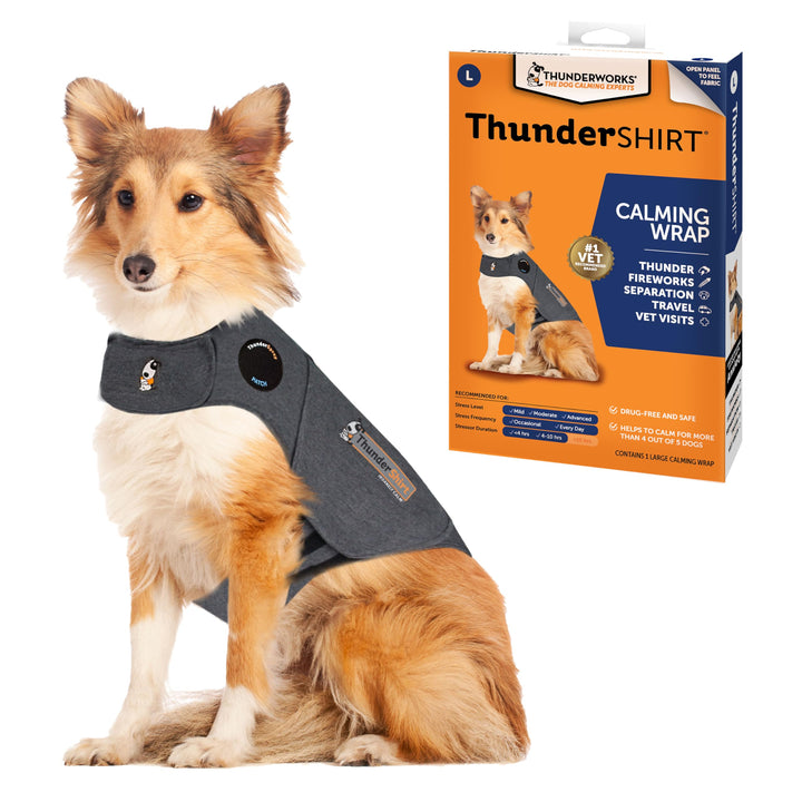 ThunderShirt for Dogs Calming Anxiety Vest, Large, Heather Gray