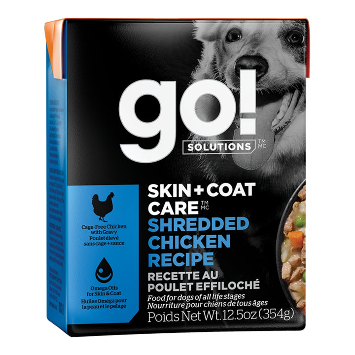 Go! Dog Skin & Coat Care Shredded Chicken With Grain 12.5oz. (Case of 12)