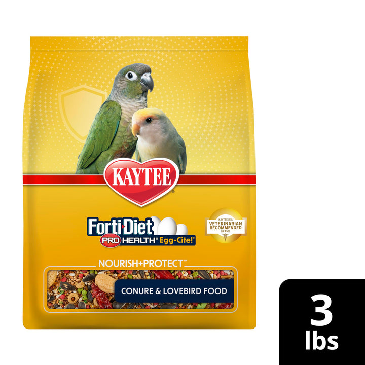 Kaytee Forti-Diet Pro Health Egg-Cite Pet Conure &amp; Lovebird Food, 3 Pound
