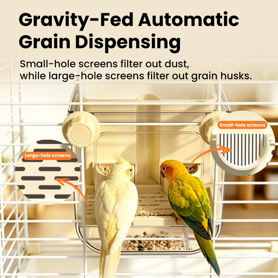 Automatic Bird Feeder for Cage,No Mess Bird Seed Food Container,Catcher