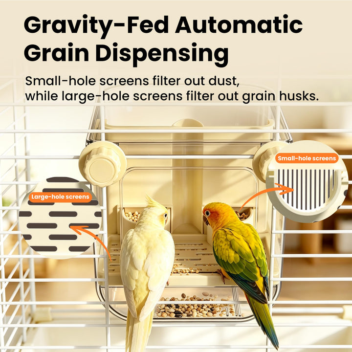 Automatic Bird Feeder for Cage,No Mess Bird Seed Food Container,Catcher