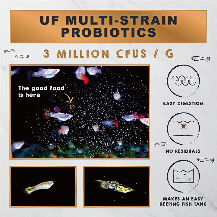 Ultra Fresh Baby Fish Food, 50% Sword Prawns Shrimps, High Protein, Slow Sinking, Fine Powder for Newborn Fry Fish 0.7oz