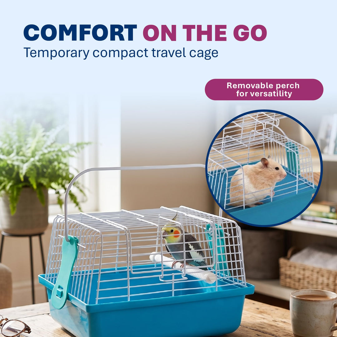 Prevue Pet Products Small Animal Travel Carrier Hamster, Bird - Blue