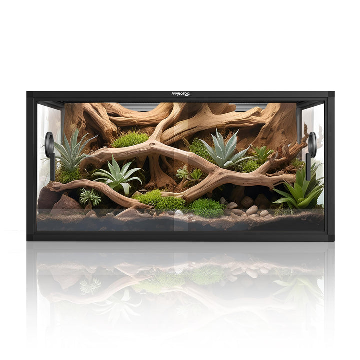 Phailozoo 50 Gallon Reptile Enclosure, Colorful Aluminum Frame Reptile Tank