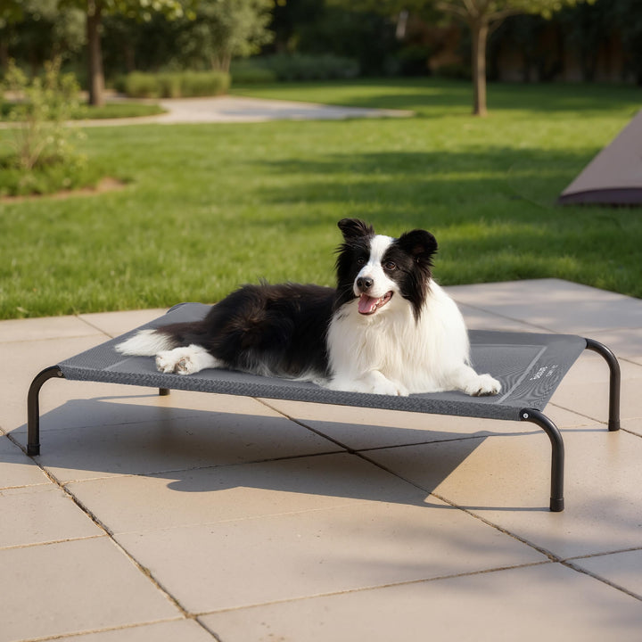 Bedsure Outdoor Elevated Cooling Dog Bed Large Sized Dog, 49in Grey