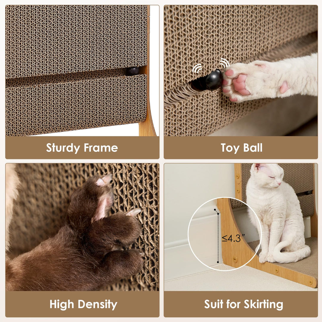 EHEYCIGA 2-Pack Cat Scratcher, 25.6 Vertical Indoor Cardboard Scratch Pad