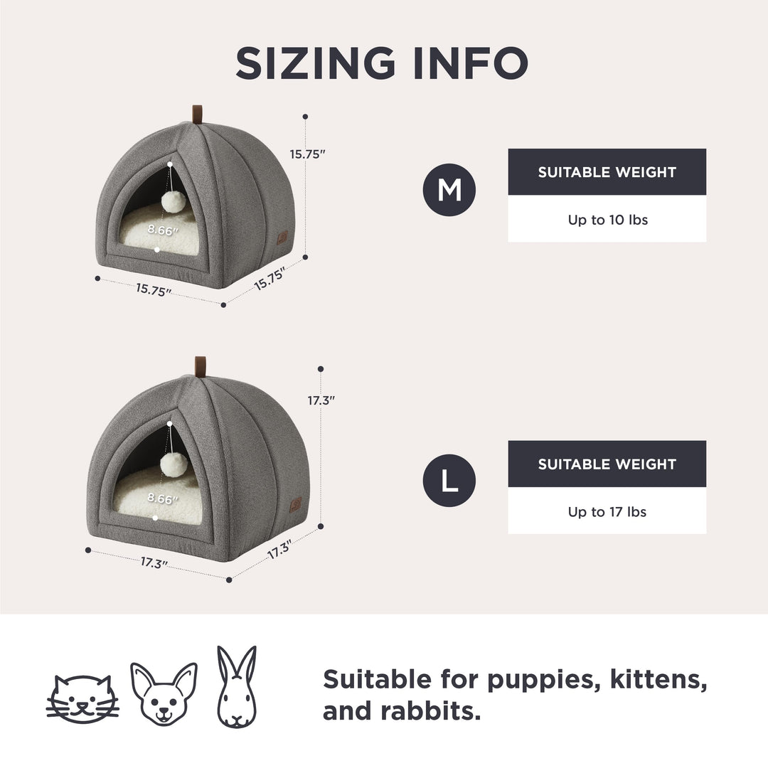 Bedsure 2in1 Cat Beds for Indoor Cats Cave for Kitten with Washable Pillow