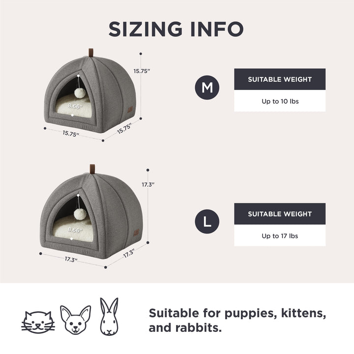 Bedsure 2in1 Cat Beds for Indoor Cats Cave for Kitten with Washable Pillow