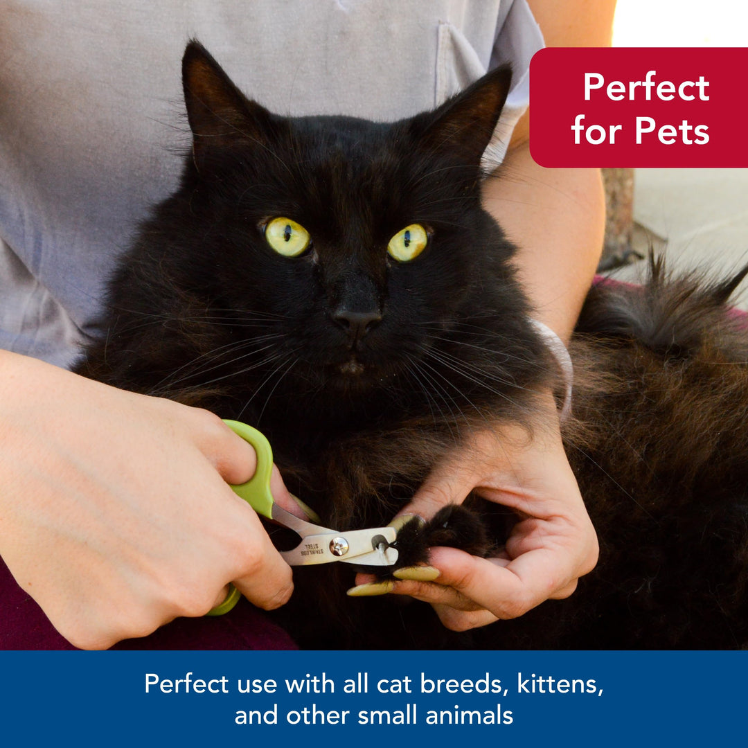 Coastal Pet Safari Cat Nail Trimmer - Double Guillotine, Single-Snip Kitten, Cat, Bunny &amp; Pet Nail Clippers - Left- or Right-Handed Scissors - One Size