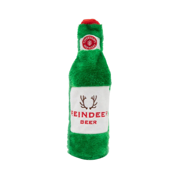 Zippypaws Holiday Crusherz Reindeer Beer Green/Red Medium