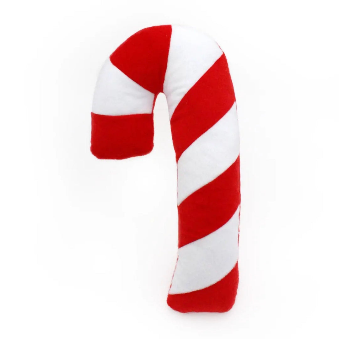 Zippypaws Holiday Jigglerz Candy Cane Red/White XLarge