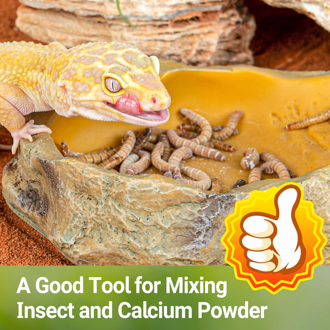 REPTI ZOO Reptile Cricket Calcium Powder Mixer, Cricket Keeper Shaker for Bearded Dragon Gecko Snake Lizards, Dispenser Feeder for Chameleon Reptile &amp; Amphibians