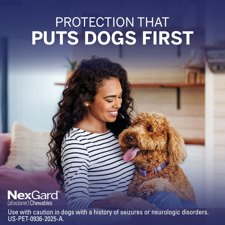 NexGard® (afoxolaner) Flea and Tick Protection for Dogs Oral Soft Beef Flavored Chewables, 60.1 to 121 lbs (Red Box) 6 Chews (6 Month Supply)