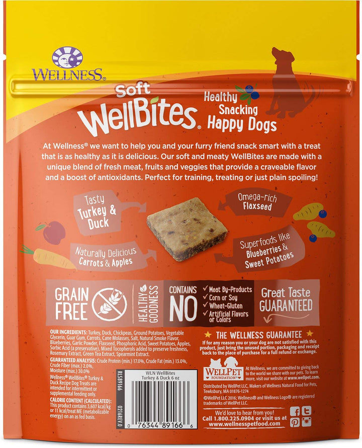 Wellness Soft WellBites Variety Pack, 6 Ounces Each, Chicken &amp; Venison, Turkey &amp; Duck, Chicken &amp; Lamb, Grain-Free Dog Treats