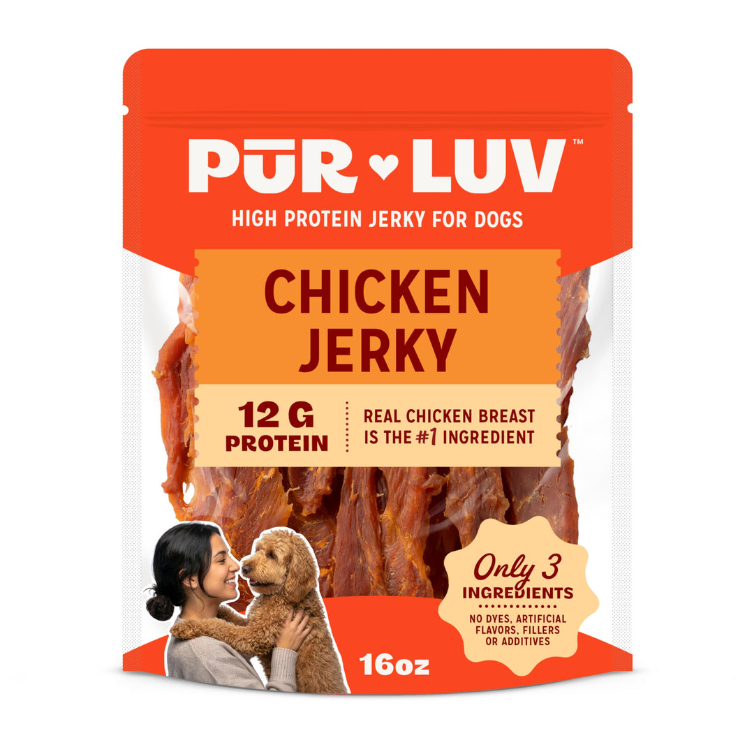 Pur Luv Dog Treats, Chicken Jerky Dog Treat with Real Chicken Breast, 16 oz