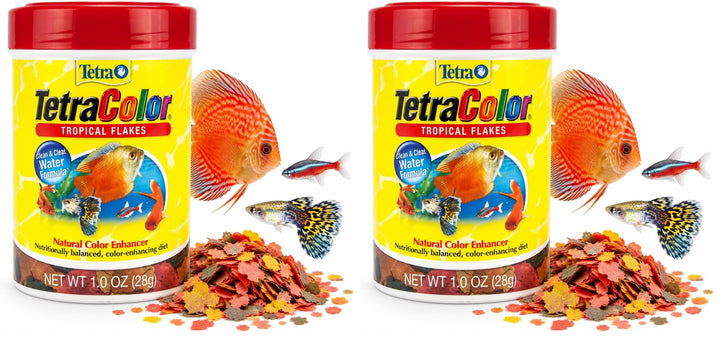 Tetra 77160 TetraColor Tropical Flakes,1-Ounce,185 ml,(Pack of 2)