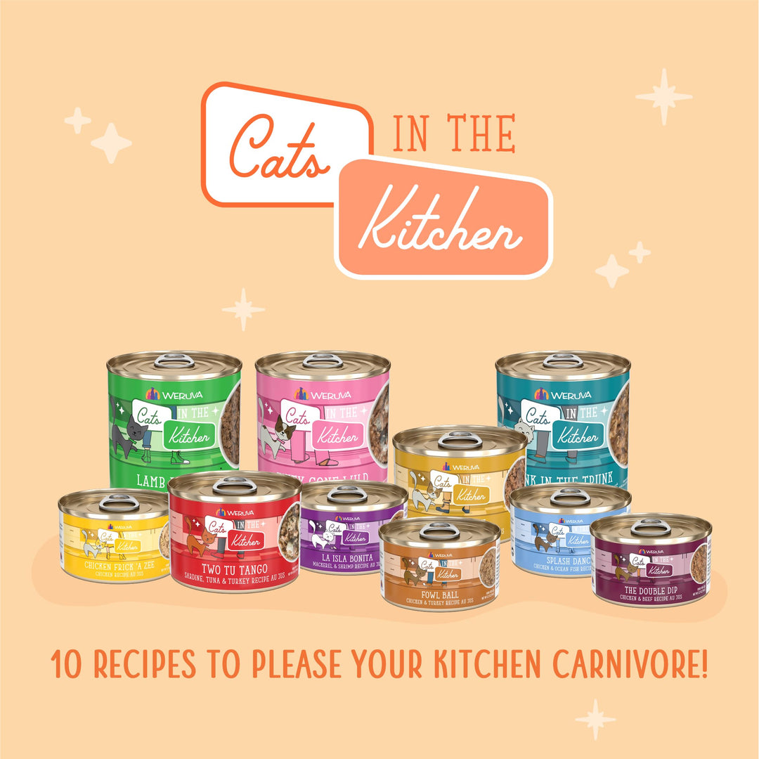Weruva Cats in the Kitchen, Kitchen Cuties Variety Pack, Wet Cat Food, 6oz Cans (Pack of 24)