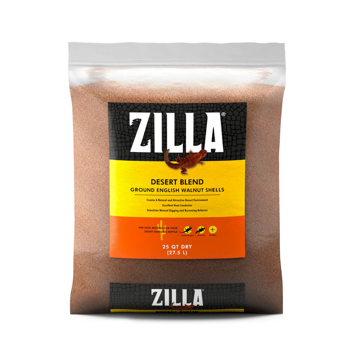 Zilla Desert Blend Substrate, Glass-Friendly Alternative to Sand, Made with 100% English Walnut Shells, Ideal for Desert Reptiles, 25 Quarts
