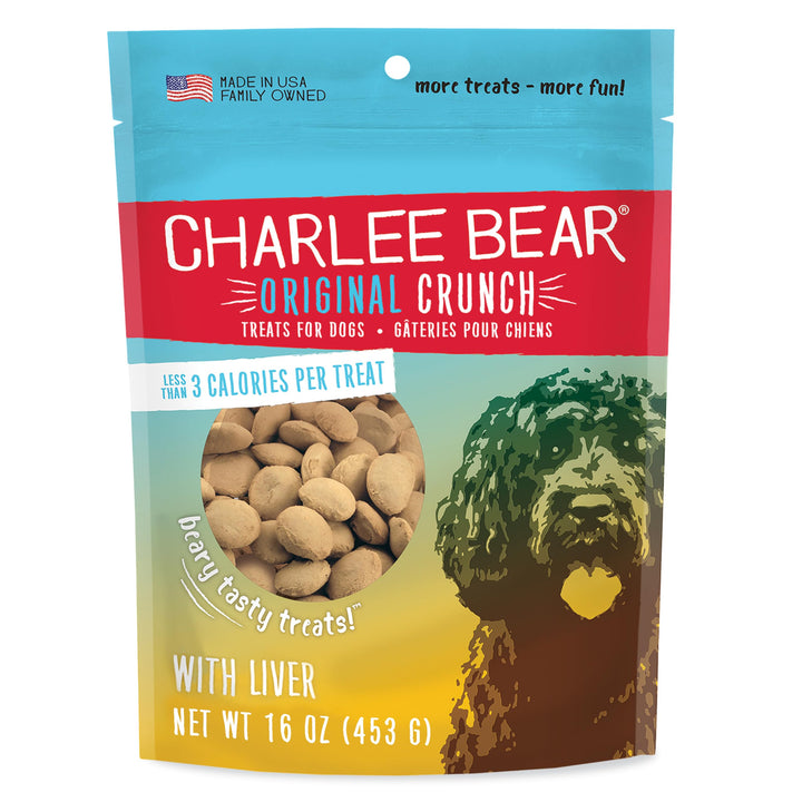Charlee Bear Original Dog Training Treats, Chicken Liver, 16 oz