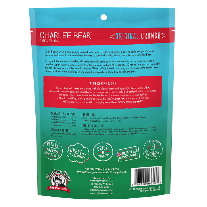 Charlee Bear Original Dog Training Treats, Cheese &amp; Egg, 16 oz