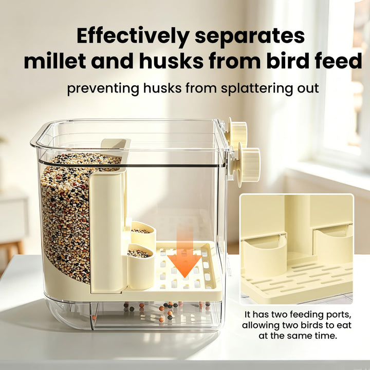 Automatic Bird Feeder for Cage,No Mess Bird Seed Food Container,Catcher