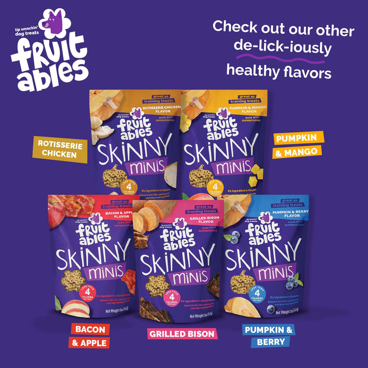 Fruitables Skinny Mini Dog Treats, Training Treats, Bacon &amp; Apple, 5oz