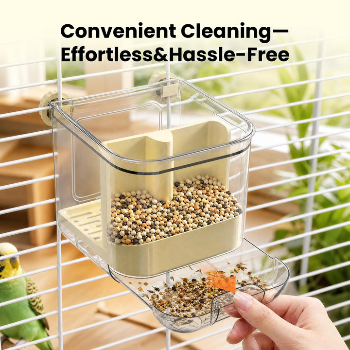 Automatic Bird Feeder for Cage,No Mess Bird Seed Food Container,Catcher