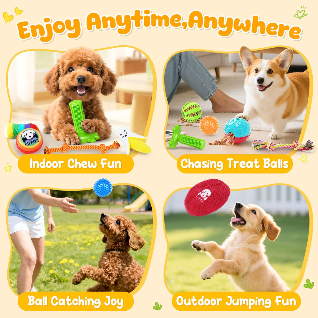 KIPRITII 25 Pack Various Dog/Puppy Toys Set for Small &amp; Medium Dogs
