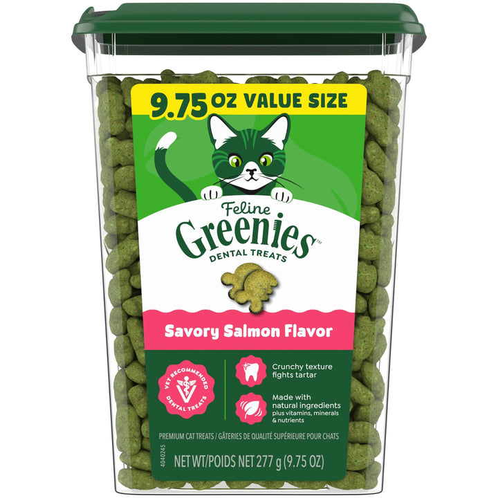Greenies Feline Natural Crunchy Dental Cat Treats, Salmon Flavor, 9.75 oz