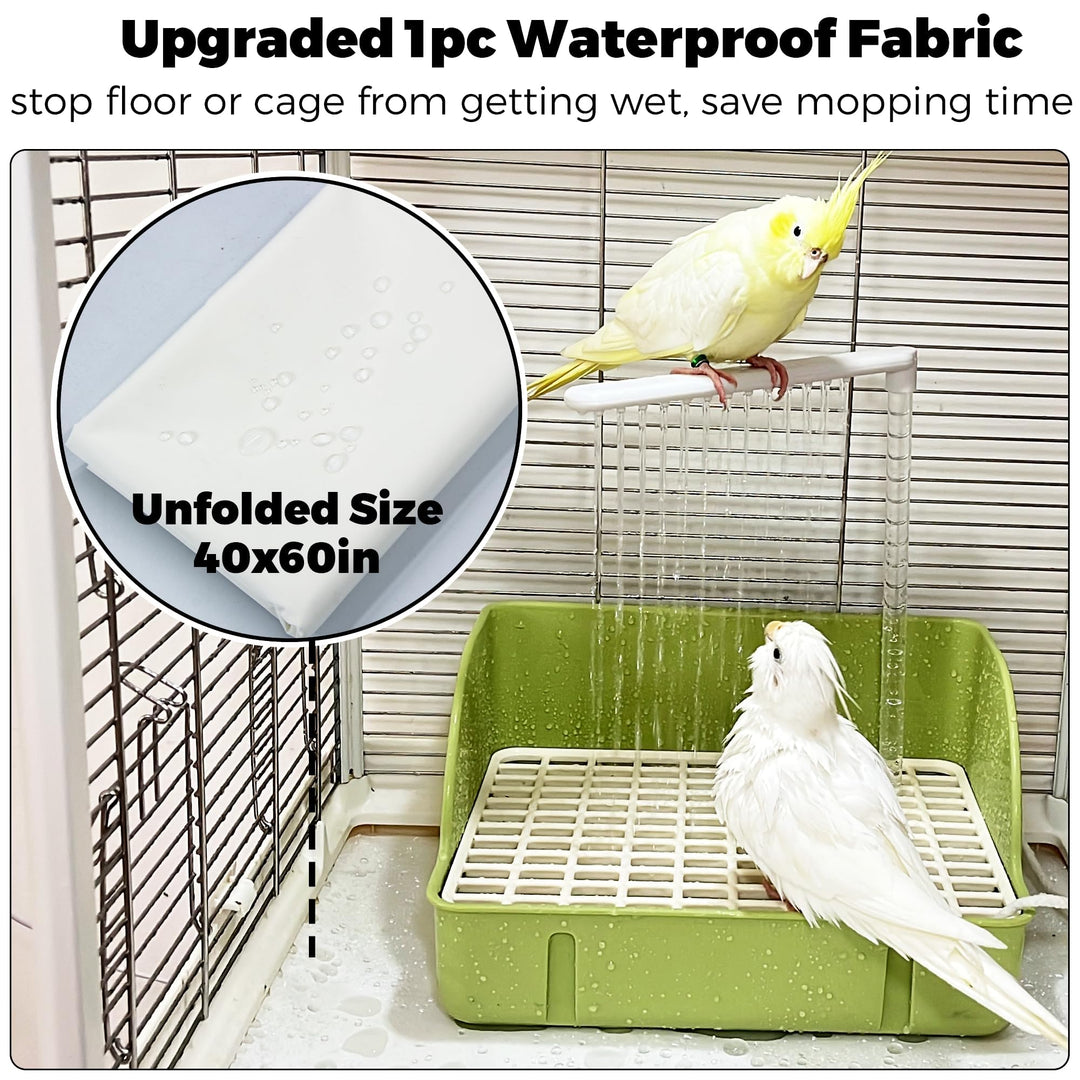 Jevnd Automatic Parakeet Bird Bath with Pump, Large Bird Shower Fountain