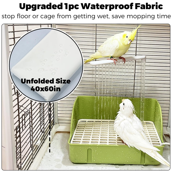 Jevnd Automatic Parakeet Bird Bath with Pump, Large Bird Shower Fountain