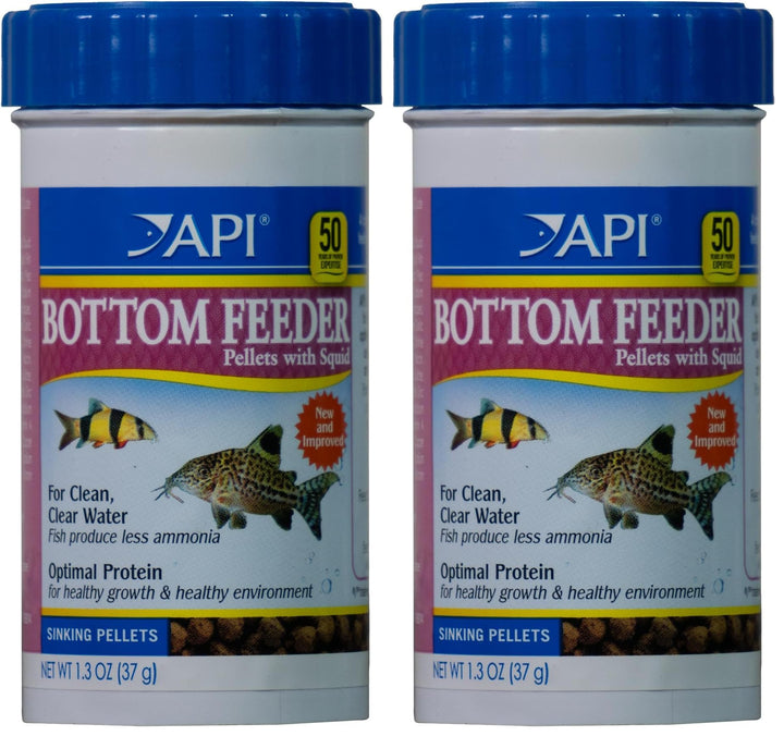 API Bottom Feeder PELLETS with Shrimp Fish Food 1.3-Ounce Container (Pack of 2)