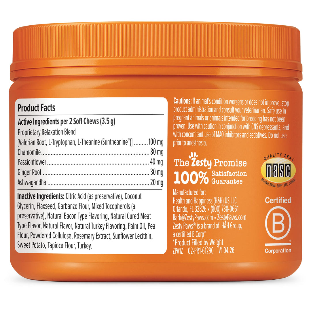 Zesty Paws Puppy Calming Chews for Dogs - Puppy Essentials, Turkey, 90 Ct