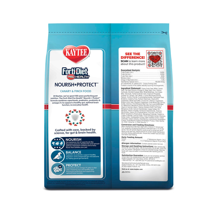 Kaytee Forti-Diet Pro Health Nourish+Protect Canary &amp; Finch Food, 2 Lb