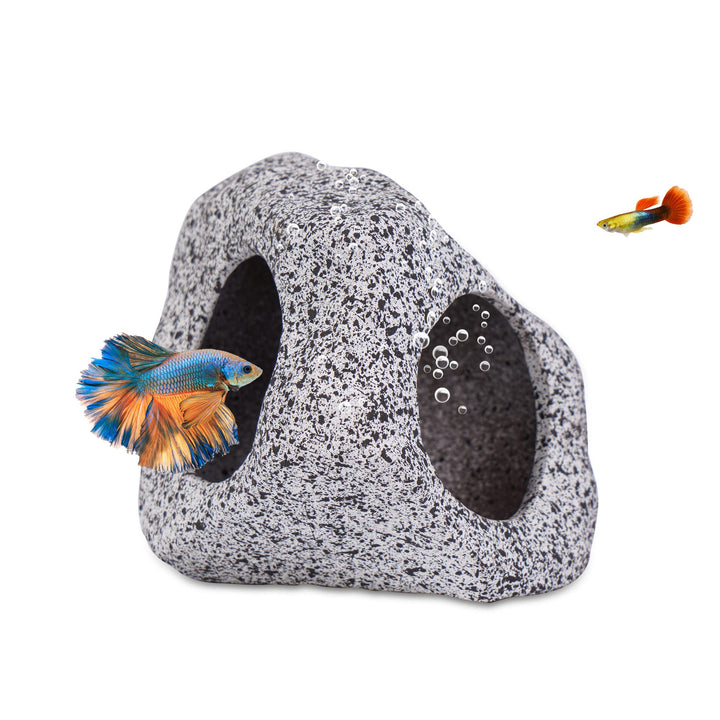 Ameliade Betta Fish Tank Rock Cave Decor Aquarium Accessories, Medium