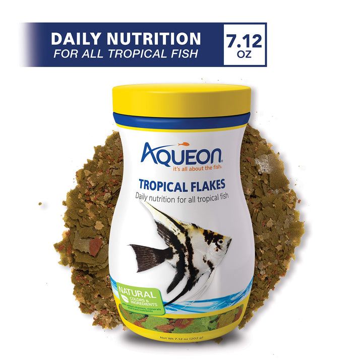 Aqueon Natural Tropical Fish Food Flakes, 7.12 Oz