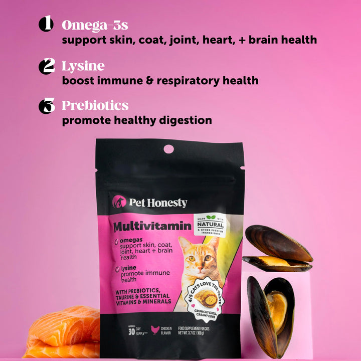 Pet Honesty Vet Backed Cat Multivitamin, Chicken, 90-Day Supply