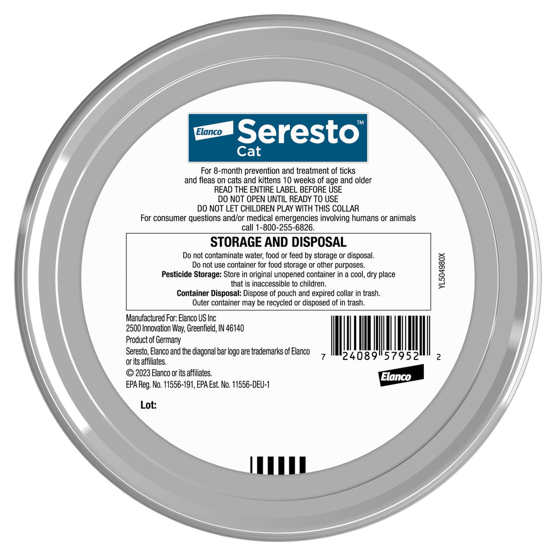 Seresto 8-Month Flea &amp; Tick Collar for Cats &amp; Kittens, 2ct