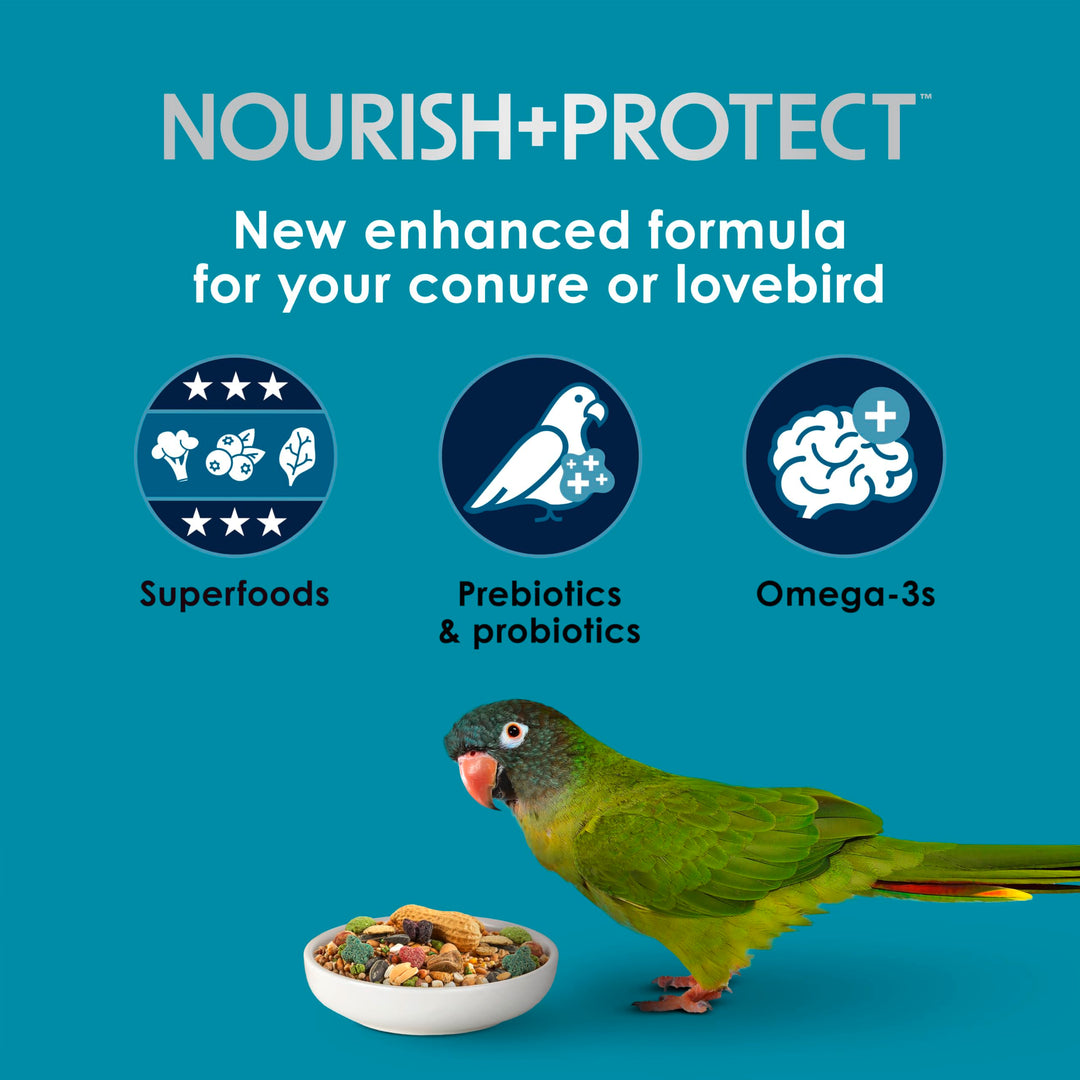 Kaytee Forti-Diet Pro Health Nourish+Protect Conure &amp; Lovebird Food, 4 lb