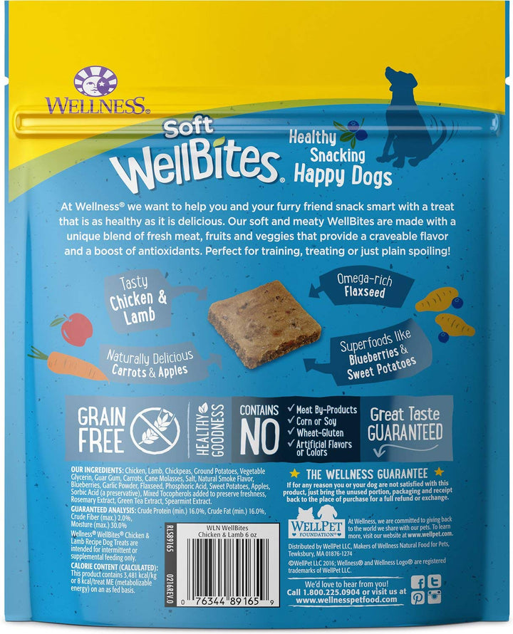Wellness Soft WellBites Variety Pack, 6 Ounces Each, Chicken &amp; Venison, Turkey &amp; Duck, Chicken &amp; Lamb, Grain-Free Dog Treats
