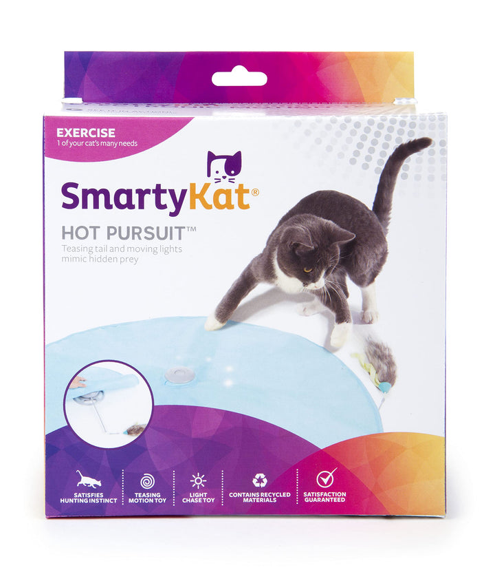 SmartyKat Hot Pursuit Electronic Concealed Motion Cat Toy, Unpredictable Erratic Movement Mimics Prey for Active Hunting for Cats &amp; Kittens, Battery Powered