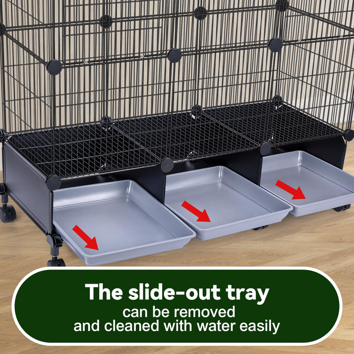 VISCOO Encrypted Metal Bird Cage (46" x 36" x 12") for Parrot Parakeets