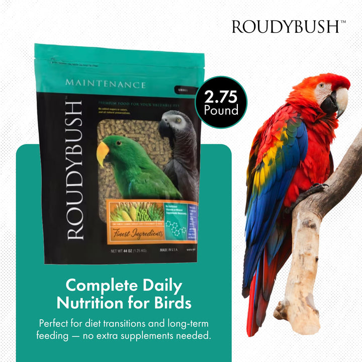 RoudyBush Daily Maintenance Bird Food, Small Pellets, 44 oz