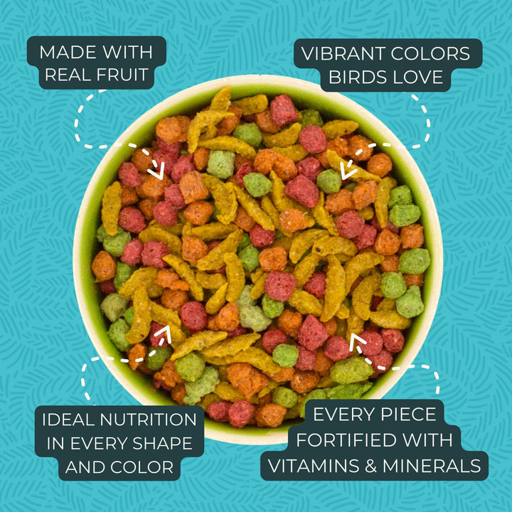 ZuPreem FruitBlend Cockatiel Pellets, Medium Bird Food, 2 lb, Pack of 2