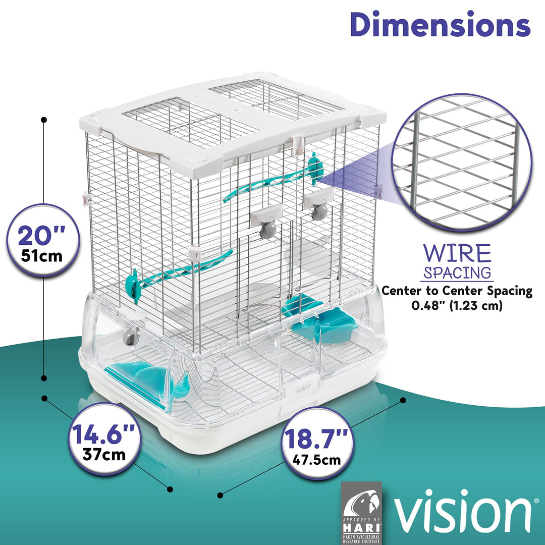 Hari Vision S01 Wire Bird Cage, Bird Home for Budgies, Finches and Canaries, Small