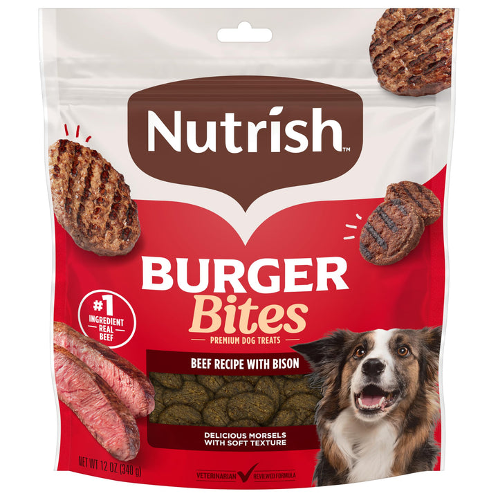 Nutrish Burger Bites Dog Treats, Beef Recipe, 12 oz. Pouch (Rachael Ray)