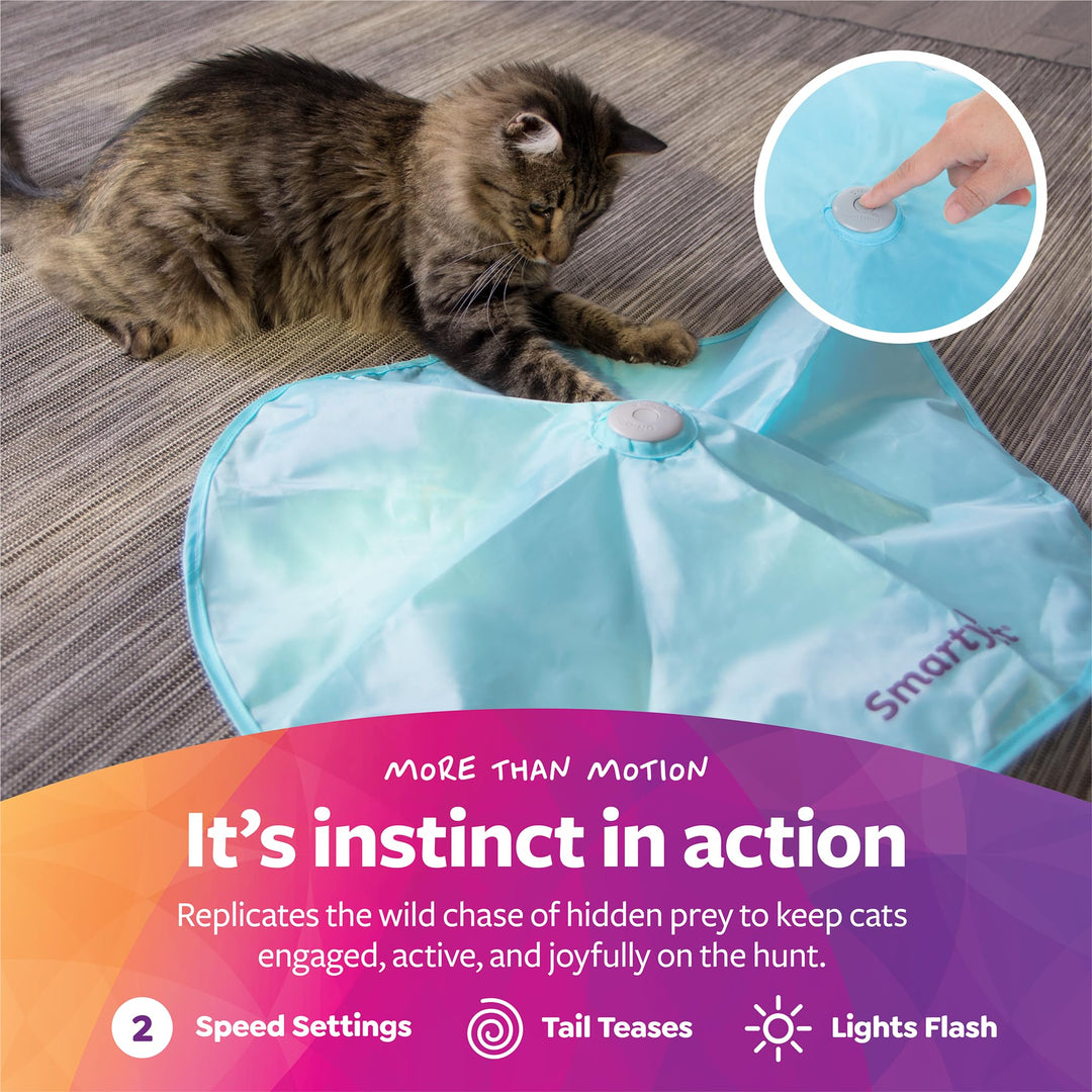 SmartyKat Hot Pursuit Electronic Concealed Motion Cat Toy, Unpredictable Erratic Movement Mimics Prey for Active Hunting for Cats &amp; Kittens, Battery Powered