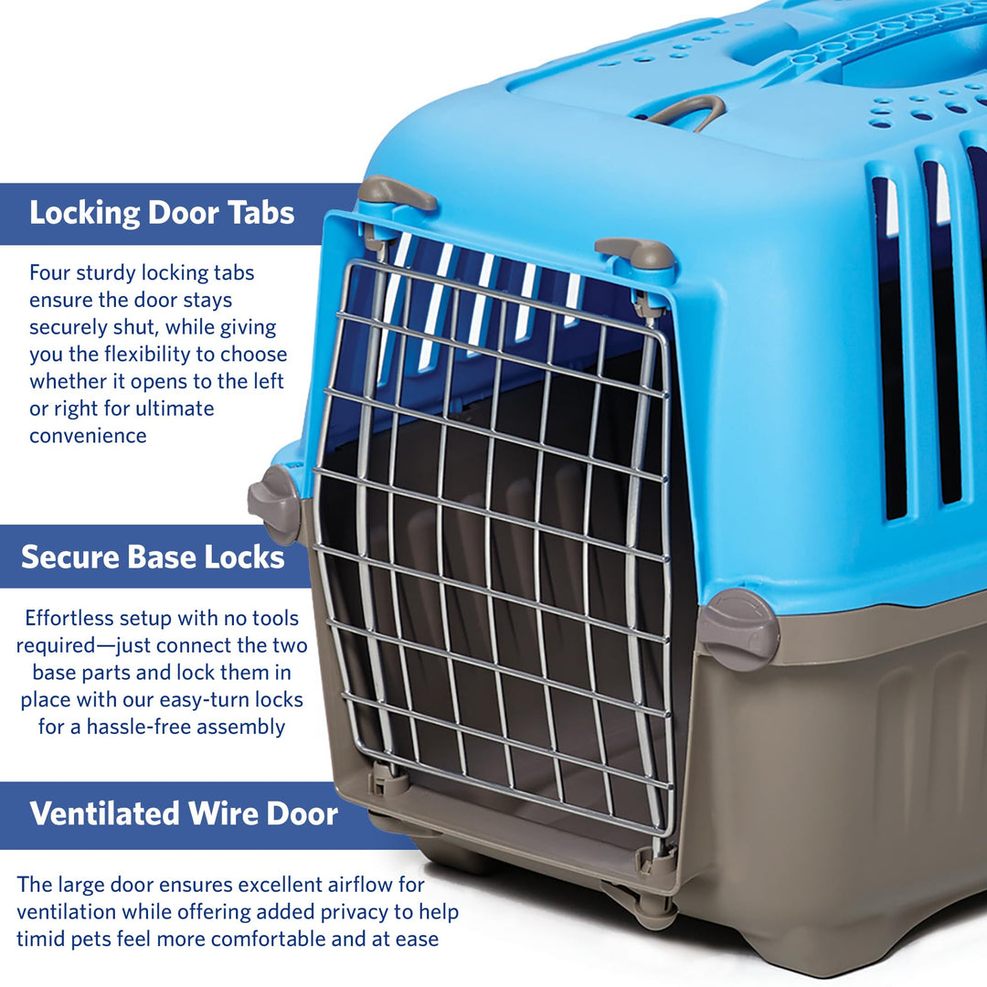 Spree by MidWest 19-Inch Travel Carrier, Blue, Fits Pets up to 10 lbs